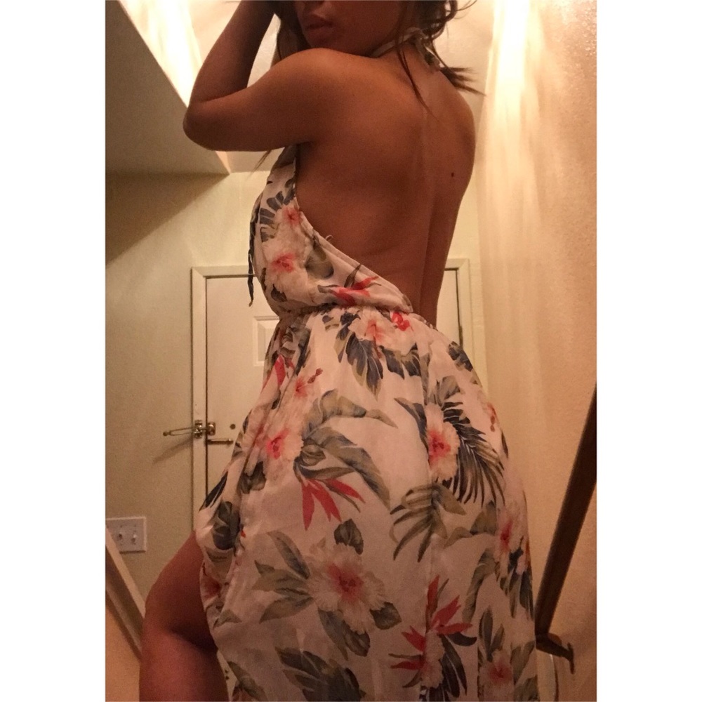Floral Spring / Summer backless long dress